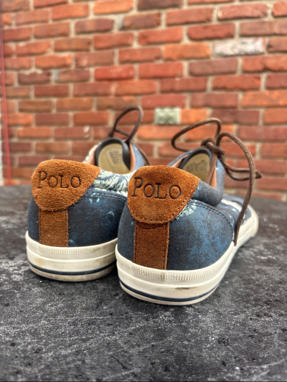 Polo by Ralph Lauren Blue Floral Canvas Sneakers. Size 12D - Picture 8 of 8